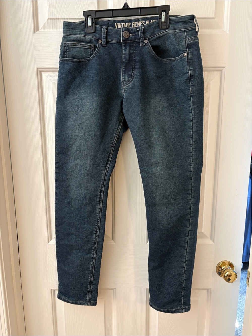 Vintage Men's Slim Straight Jeans - Dark Blue Wash Size 30/30